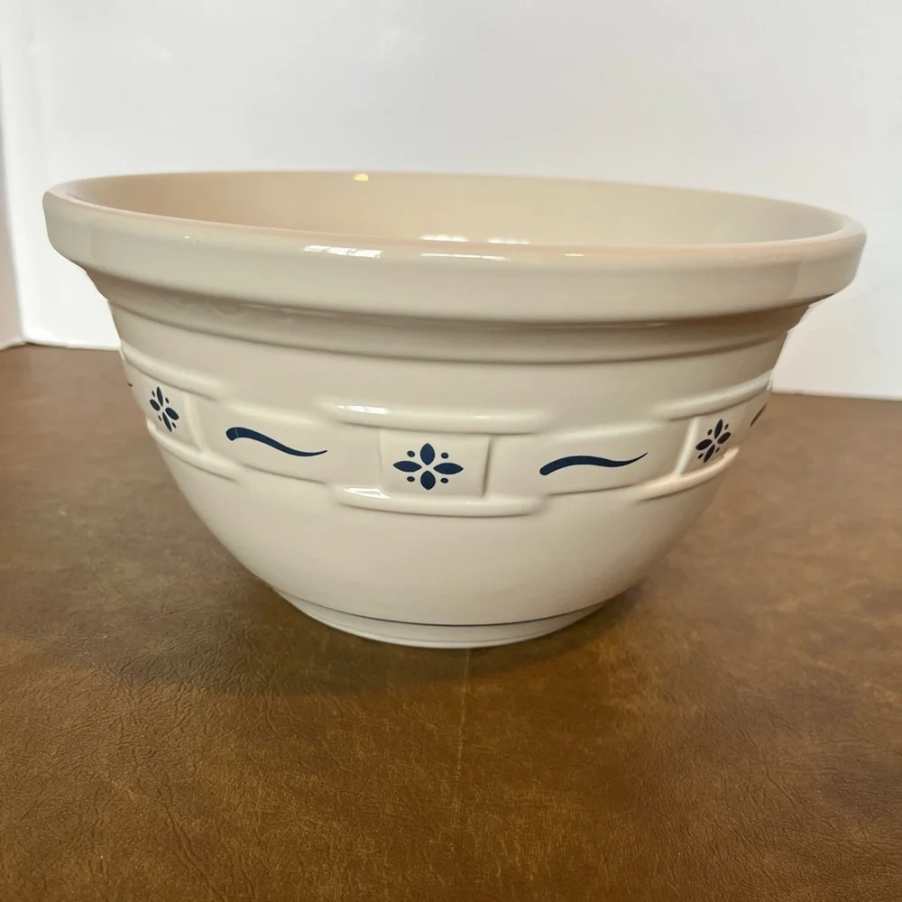 New in Box Longaberger Woven Traditions Pottery 10in Large Mixing Bowl